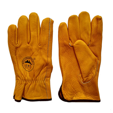 Cow Grain Leather Protective Hand Gloves for Driving